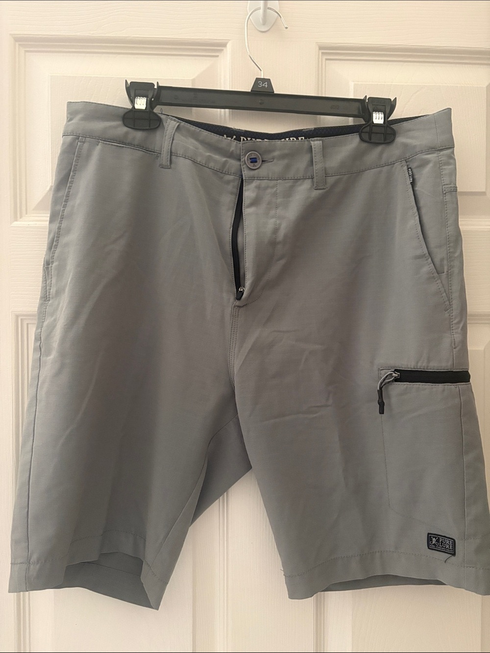 Pur Men's Gray Performance Hybrid Shorts with Zip Pocket